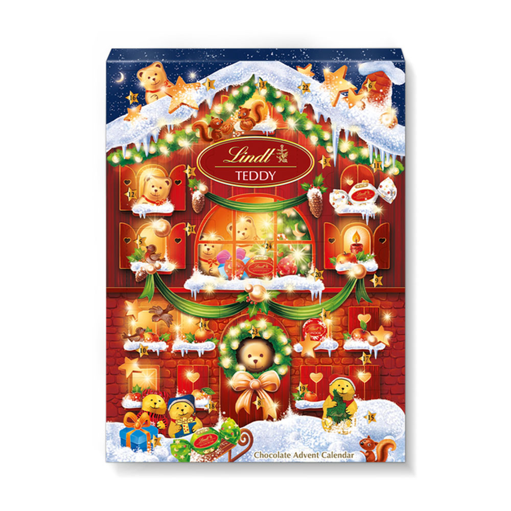 Lindt 'Teddy' chocolade adventskalender - tel af tot Kerst - 170g Top Merken Winkel